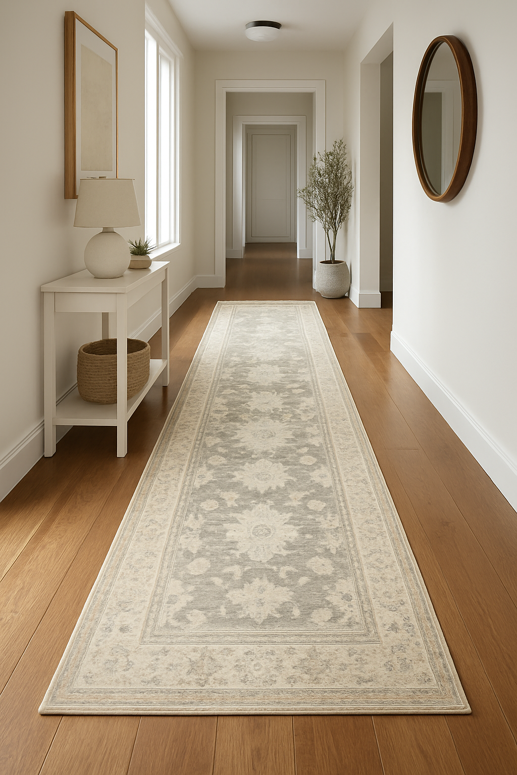 2.10 x 10.11 ft Hand Knotted Oushak Runner