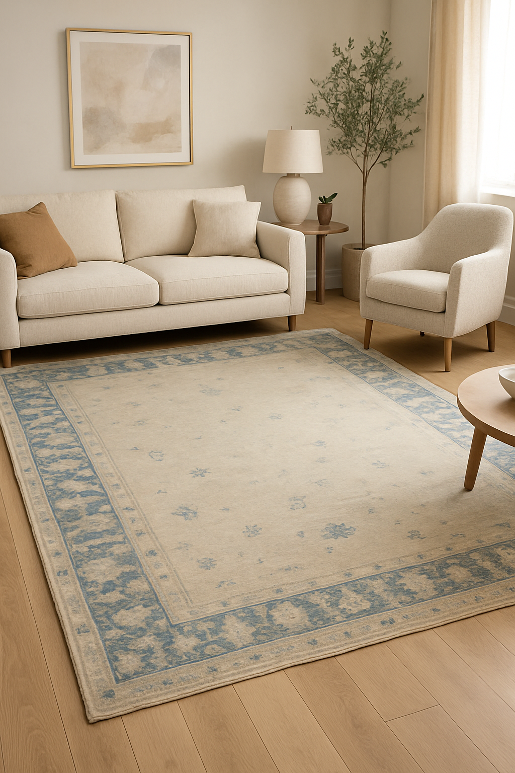 8.5 x 9.9 ft Hand Knotted Oushak Rug