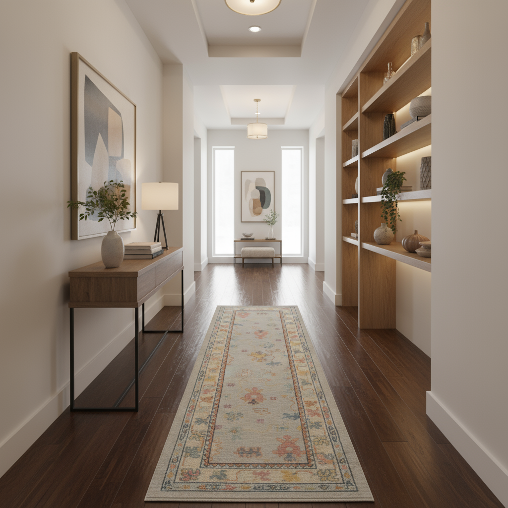 2.9 x 7.11 ft Hand Knotted Oushak Runner