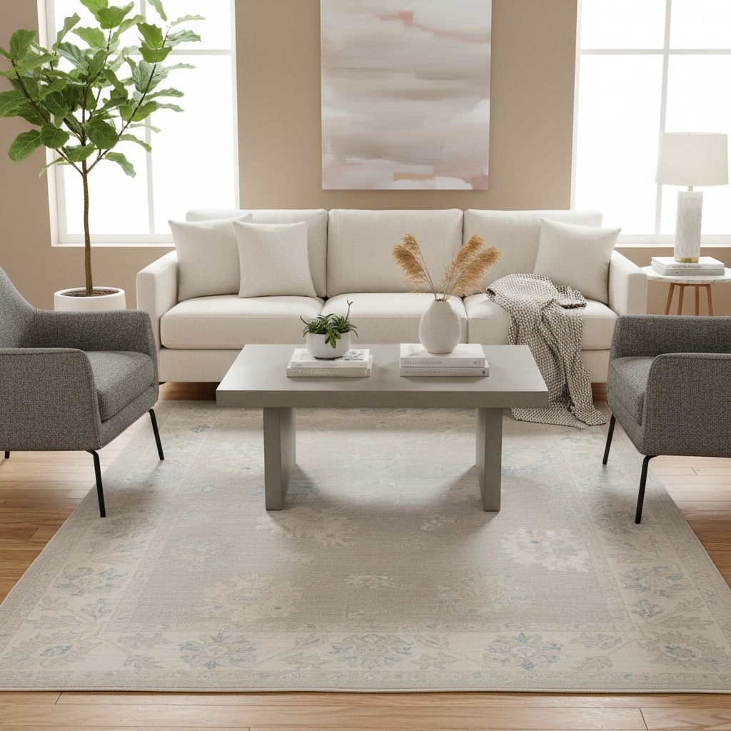 9 x 11.9 ft Hand Knotted Oushak Rug