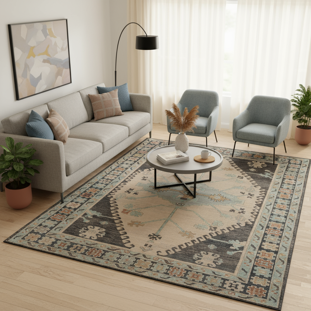 8.1 x 9.11 ft Hand Knotted Oushak Rug