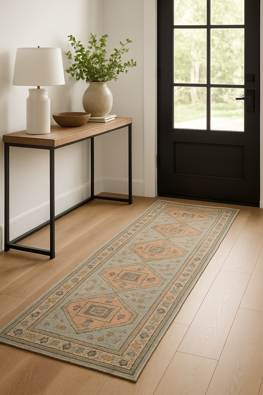 3 x 14.9 ft Hand Knotted Oushak Runner