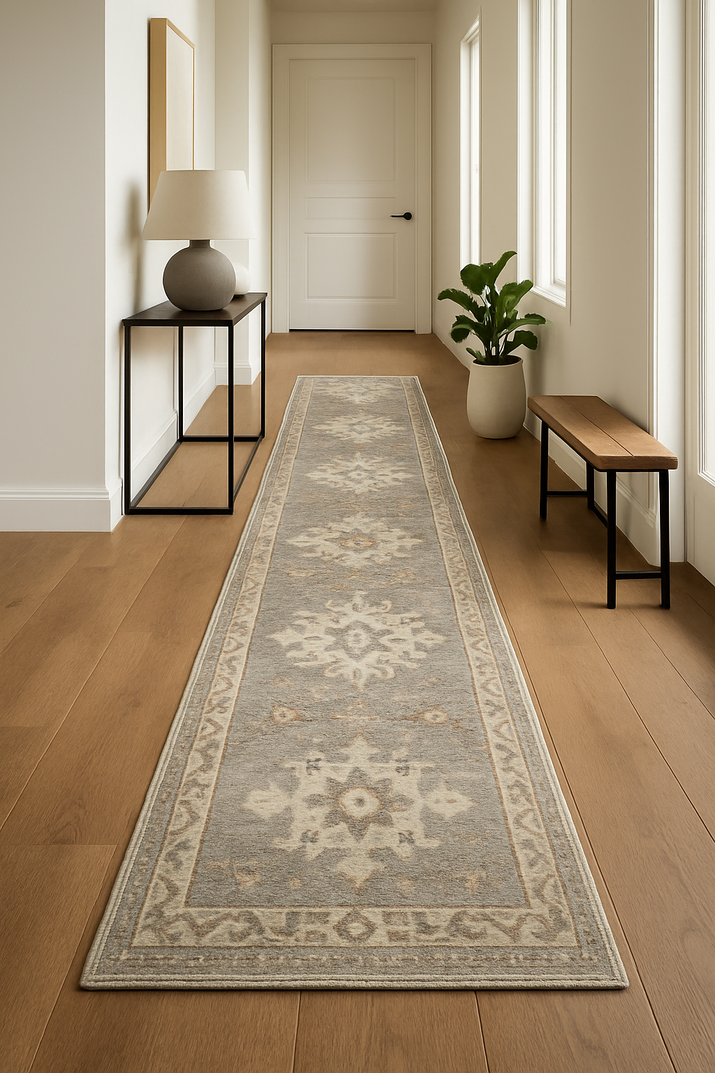 3 x 10.2 ft Hand Knotted Oushak Runner