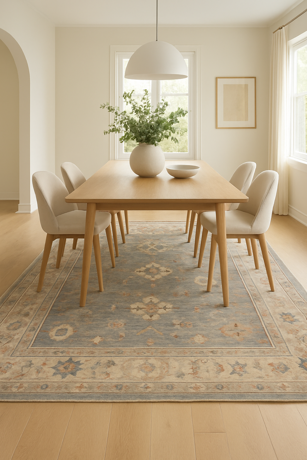 9.5 x 11.7 ft Hand Knotted Oushak Rug