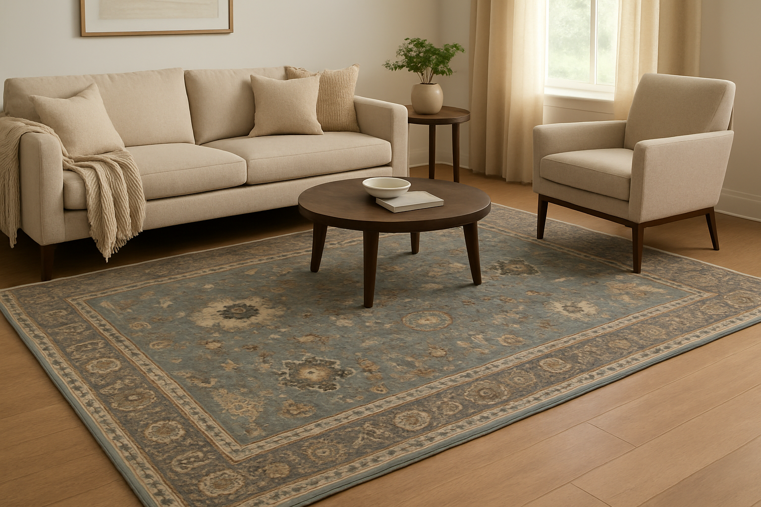 8.4 x 9.10 ft Hand Knotted Oushak Rug