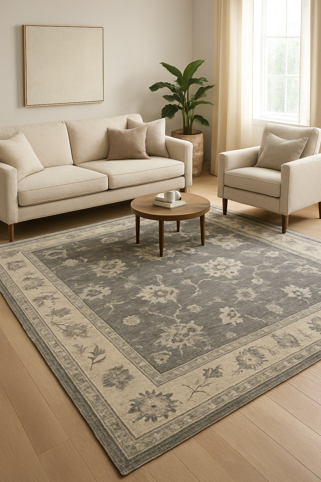 9.1 x 11.8 ft Hand Knotted Oushak Rug