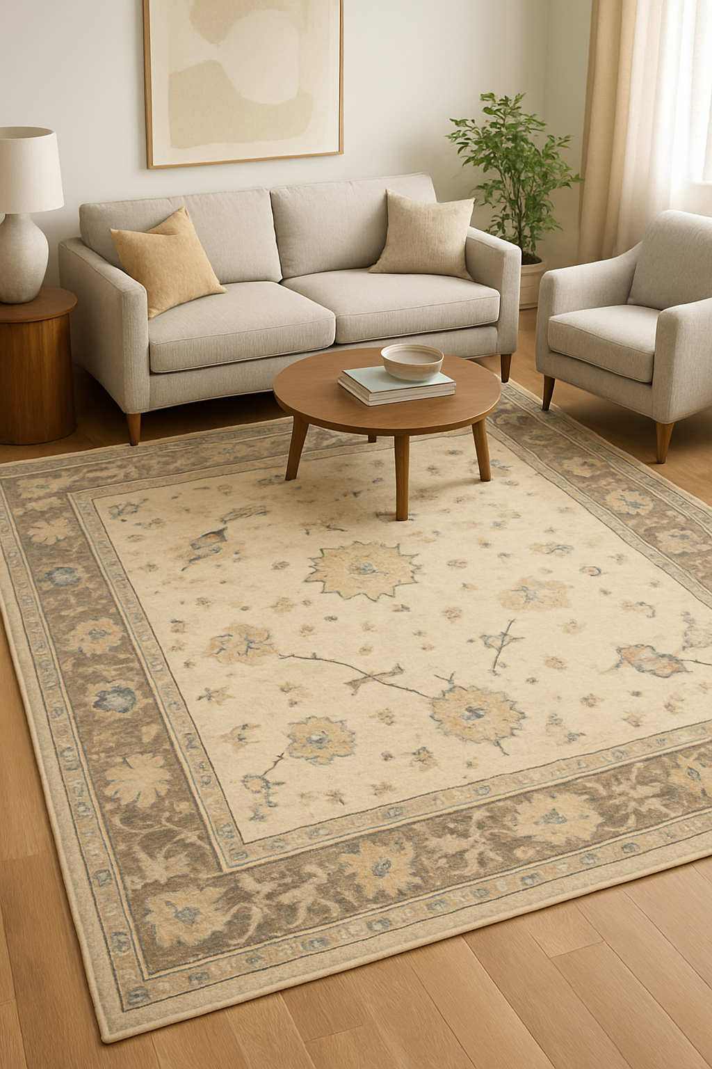 8.1 x 9.9 ft Hand Knotted Oushak Rug