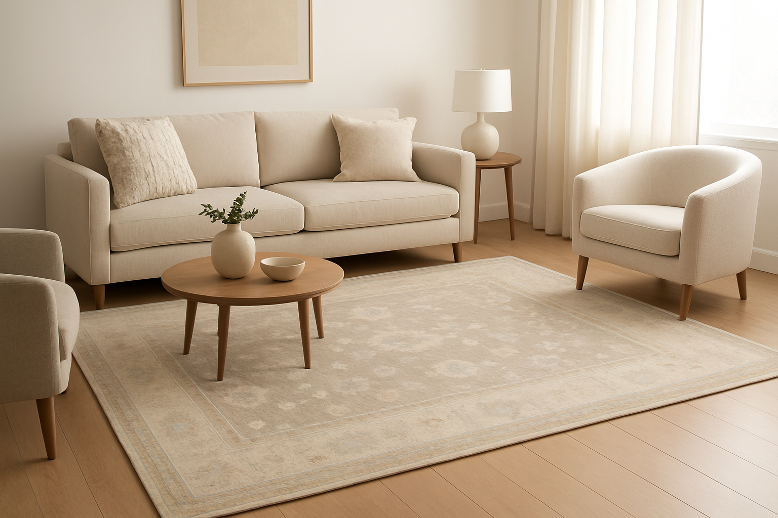 8.2 x 9.11 ft Hand Knotted Oushak Rug