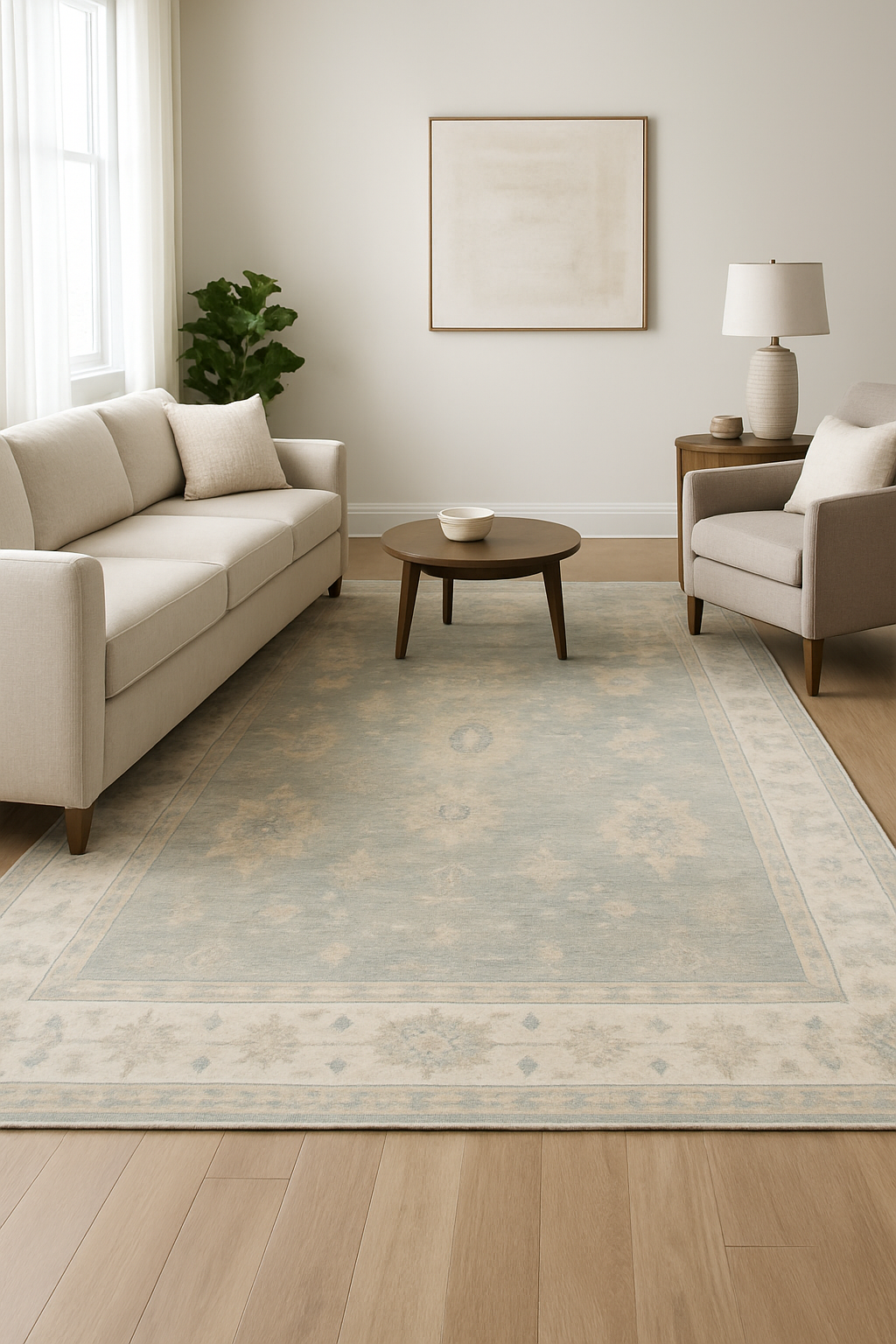 8.11 x 11.9 ft Hand Knotted Oushak Rug