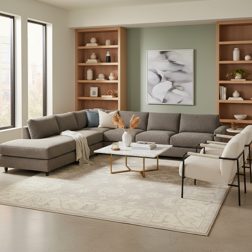 8 x 10.1 ft Hand Knotted Oushak Rug