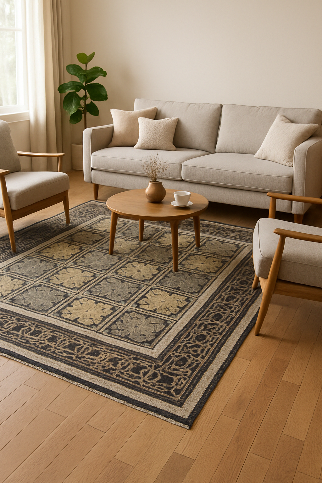 9.1 x 13.3 ft Hand Knotted Oushak Rug