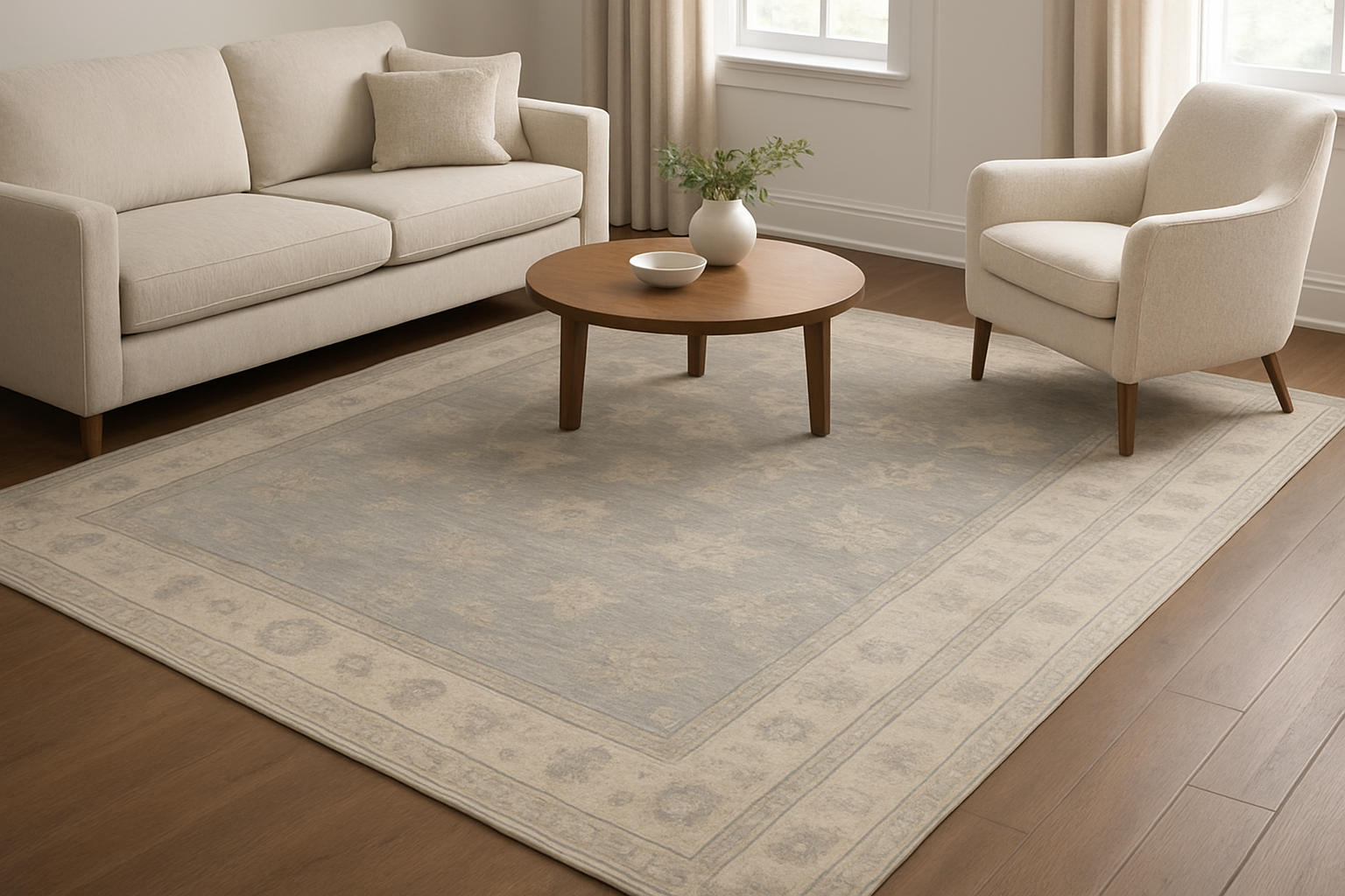 8.6 x 11.7 ft Hand Knotted Oushak Rug