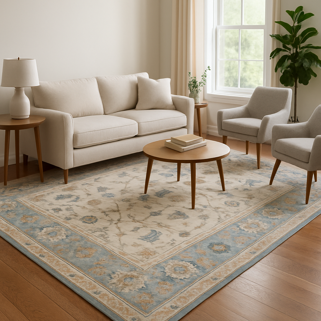 8.10 x 10.9 ft Hand Knotted Oushak Rug