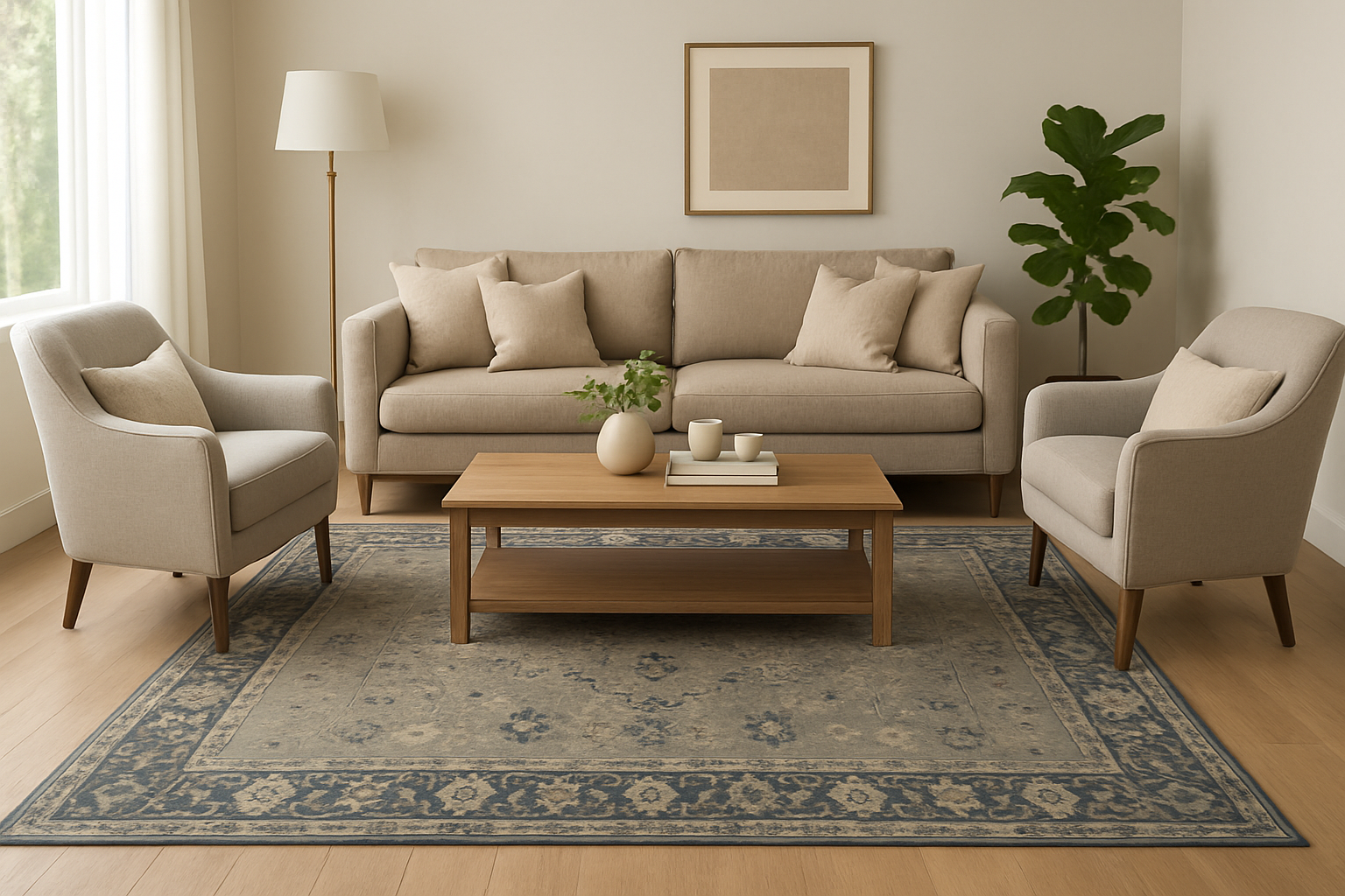 7.8 x 10.7 ft Hand Knotted Oushak Rug