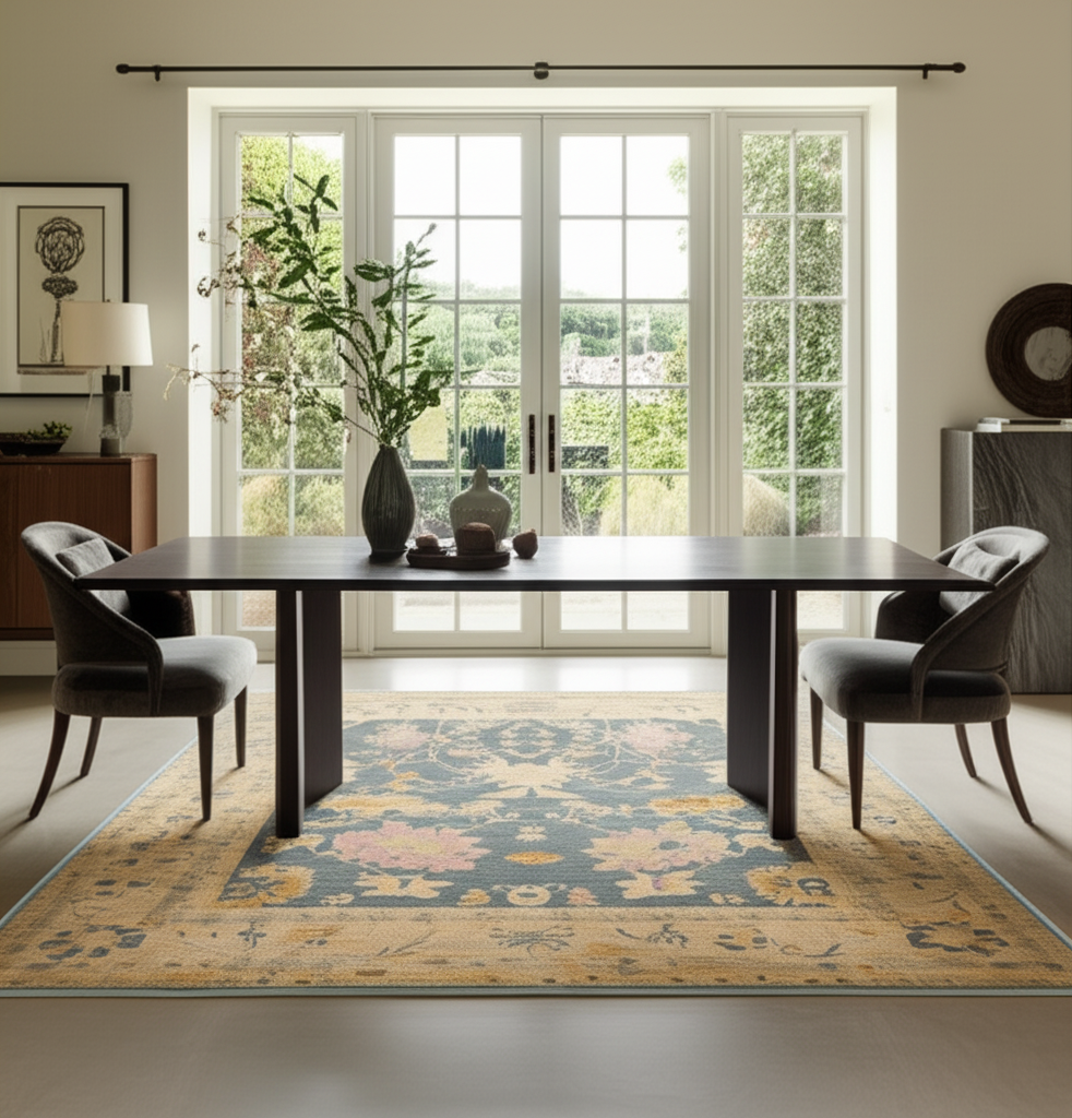 9 x 11.7 ft Hand Knotted Oushak Rug