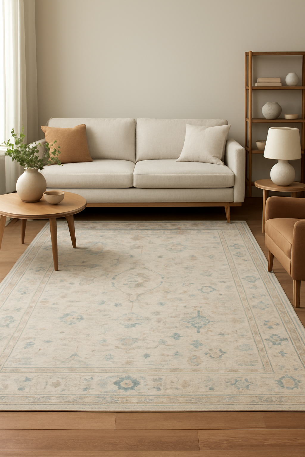 8.1 x 10 ft Hand Knotted Oushak Rug