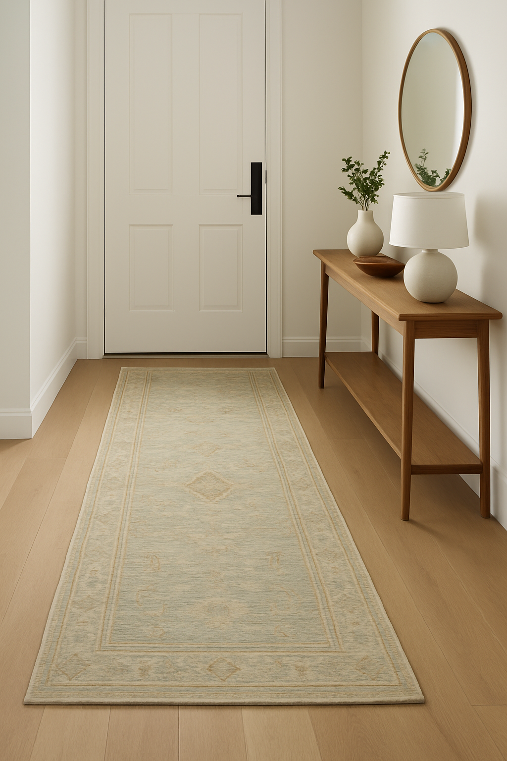 2.10 x 13.2 ft Hand Knotted Oushak Runner