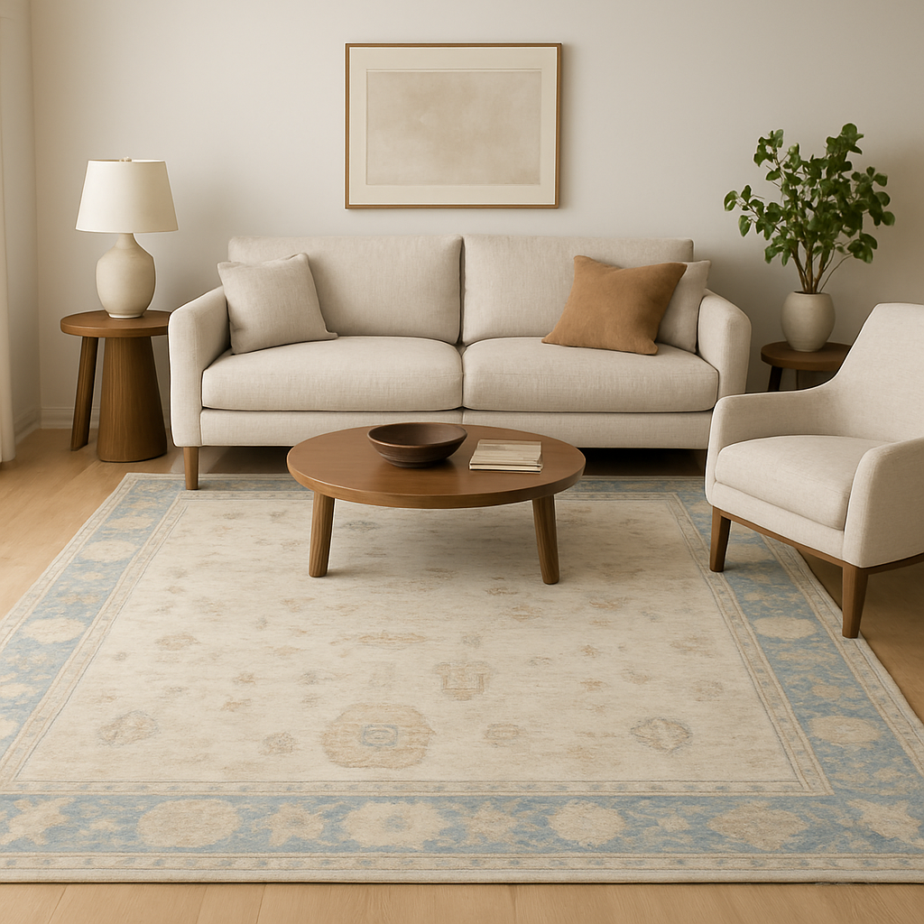 8 x 10.7 ft Hand Knotted Oushak Rug