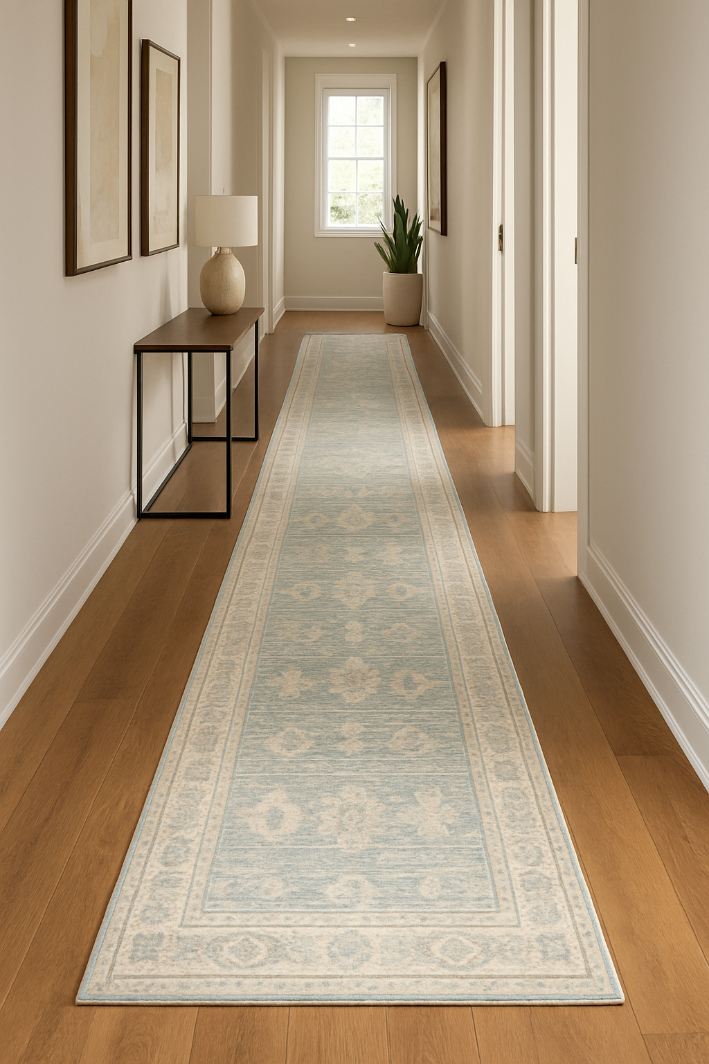2.9 x 9.1 ft Hand Knotted Oushak Runner