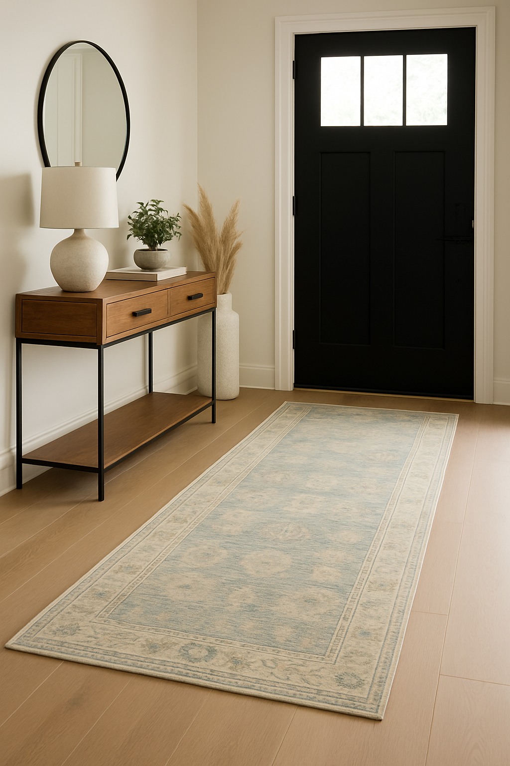 2.9 x 9.1 ft Hand Knotted Oushak Runner