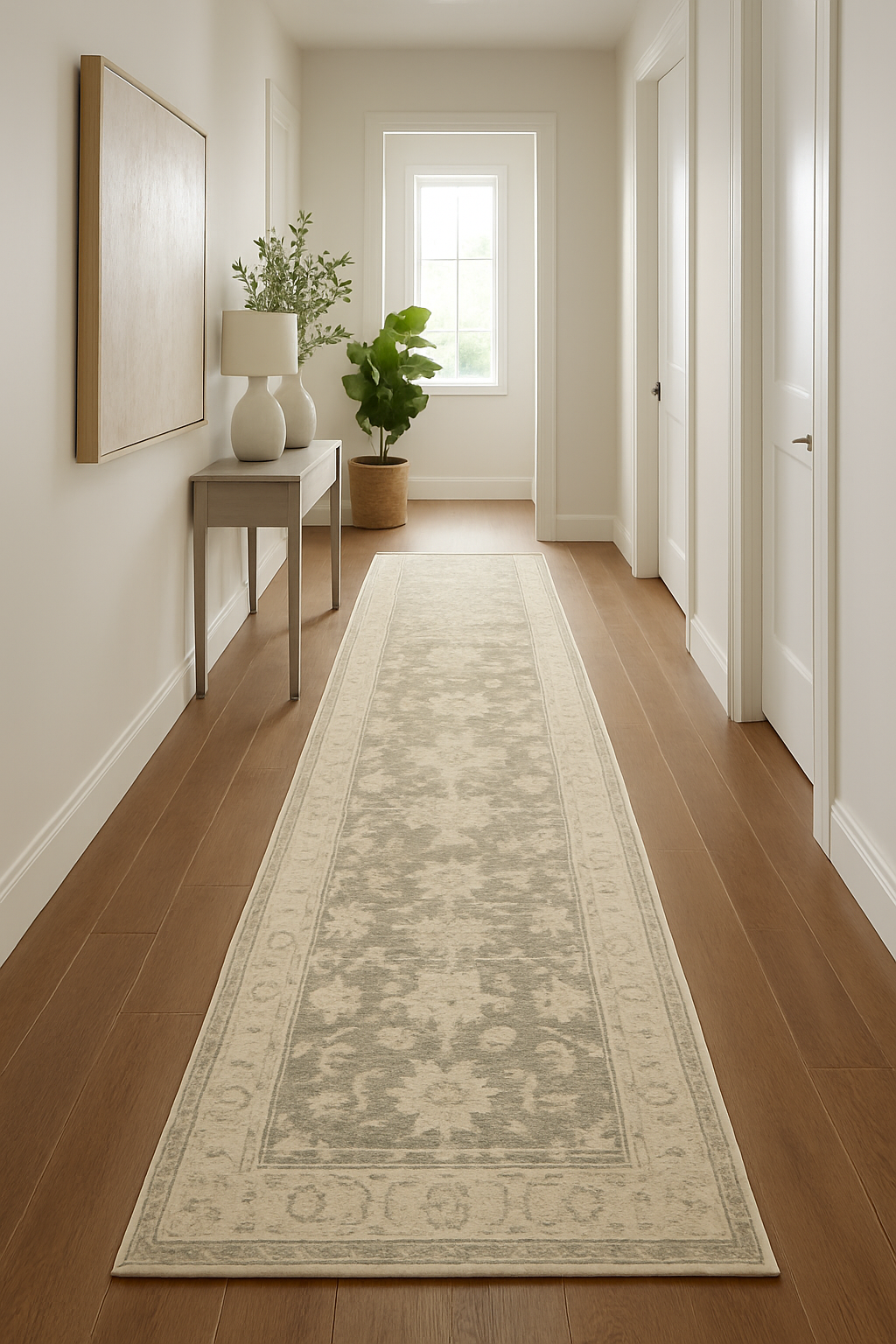 2.10 x 10.11 ft Hand Knotted Oushak Runner