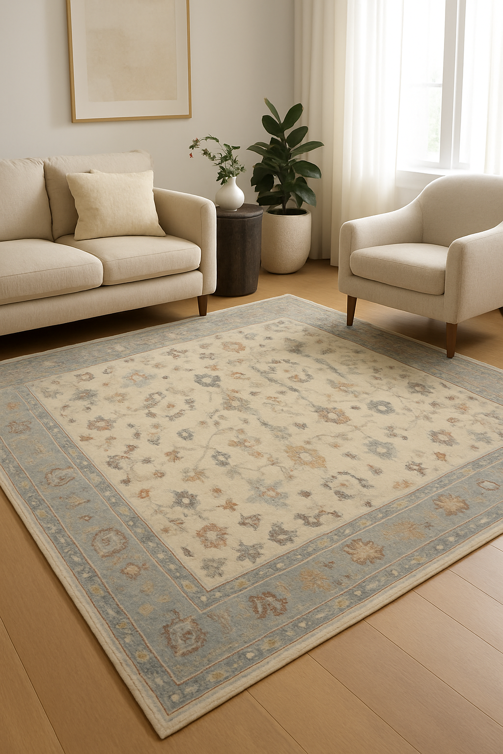 10.2 x 13.9 ft Hand Knotted Turkish Oushak Rug