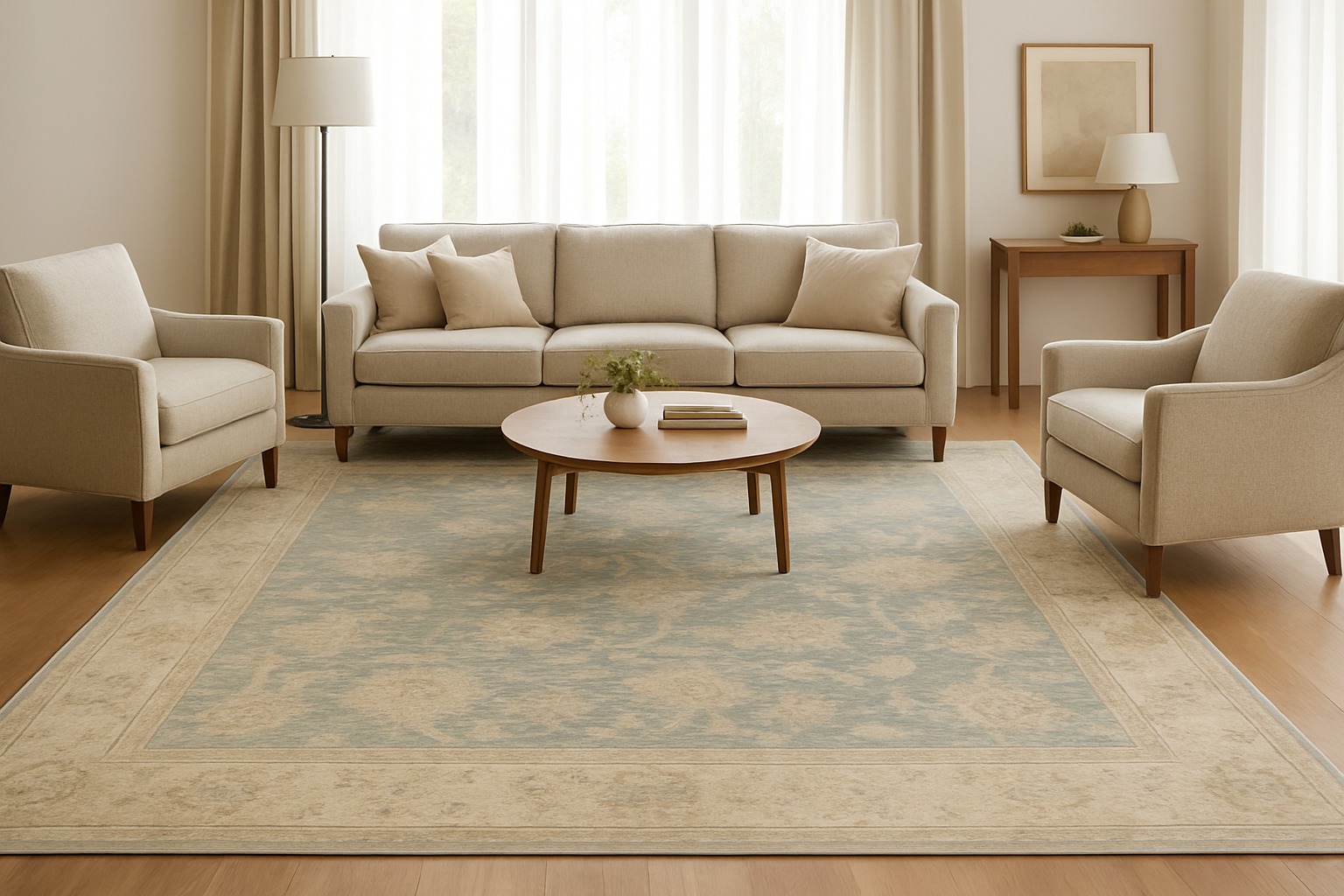 8.1 x 9.9 ft Hand Knotted Oushak Rug