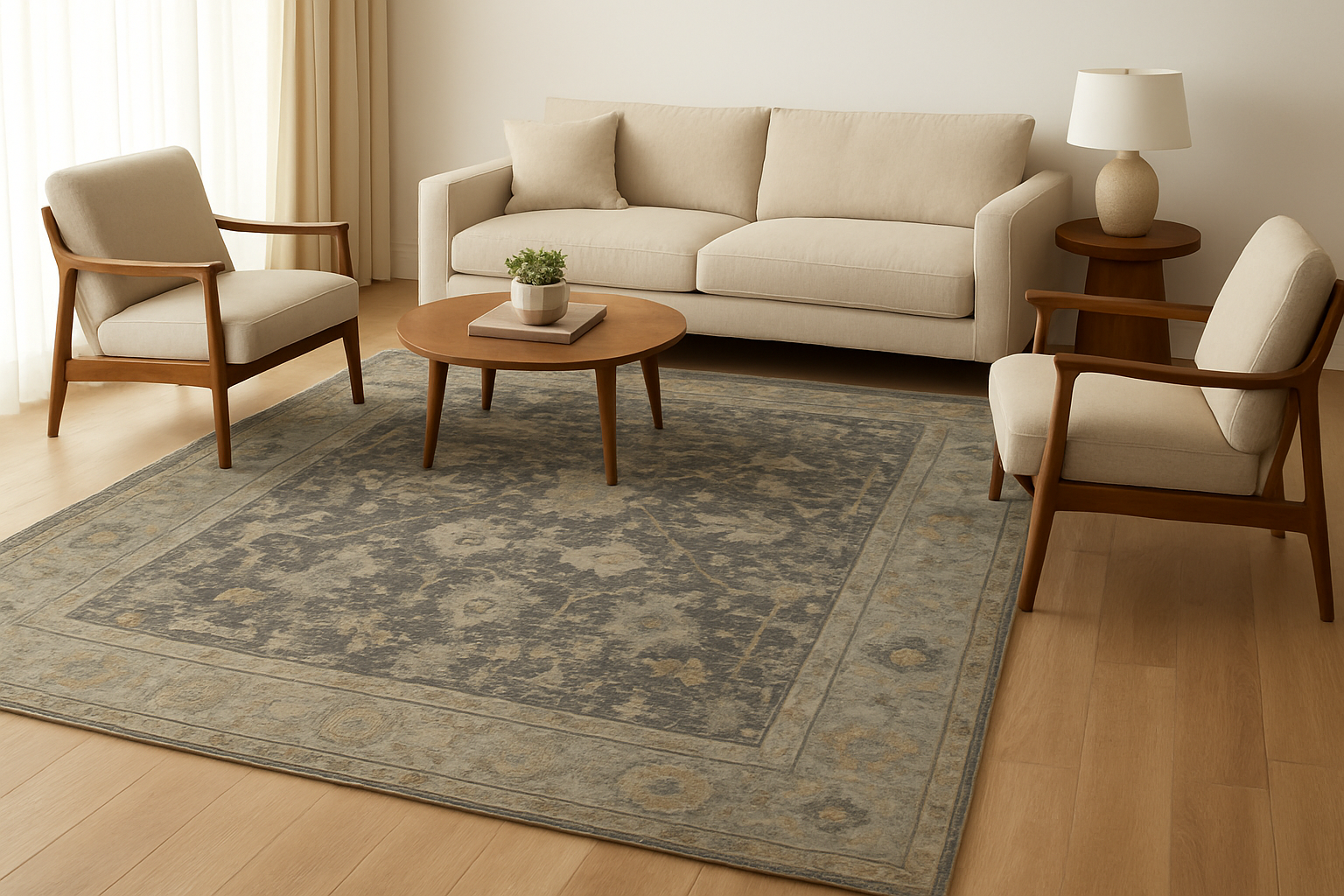 10 x 13.5 ft Hand Knotted Turkish Oushak Rug