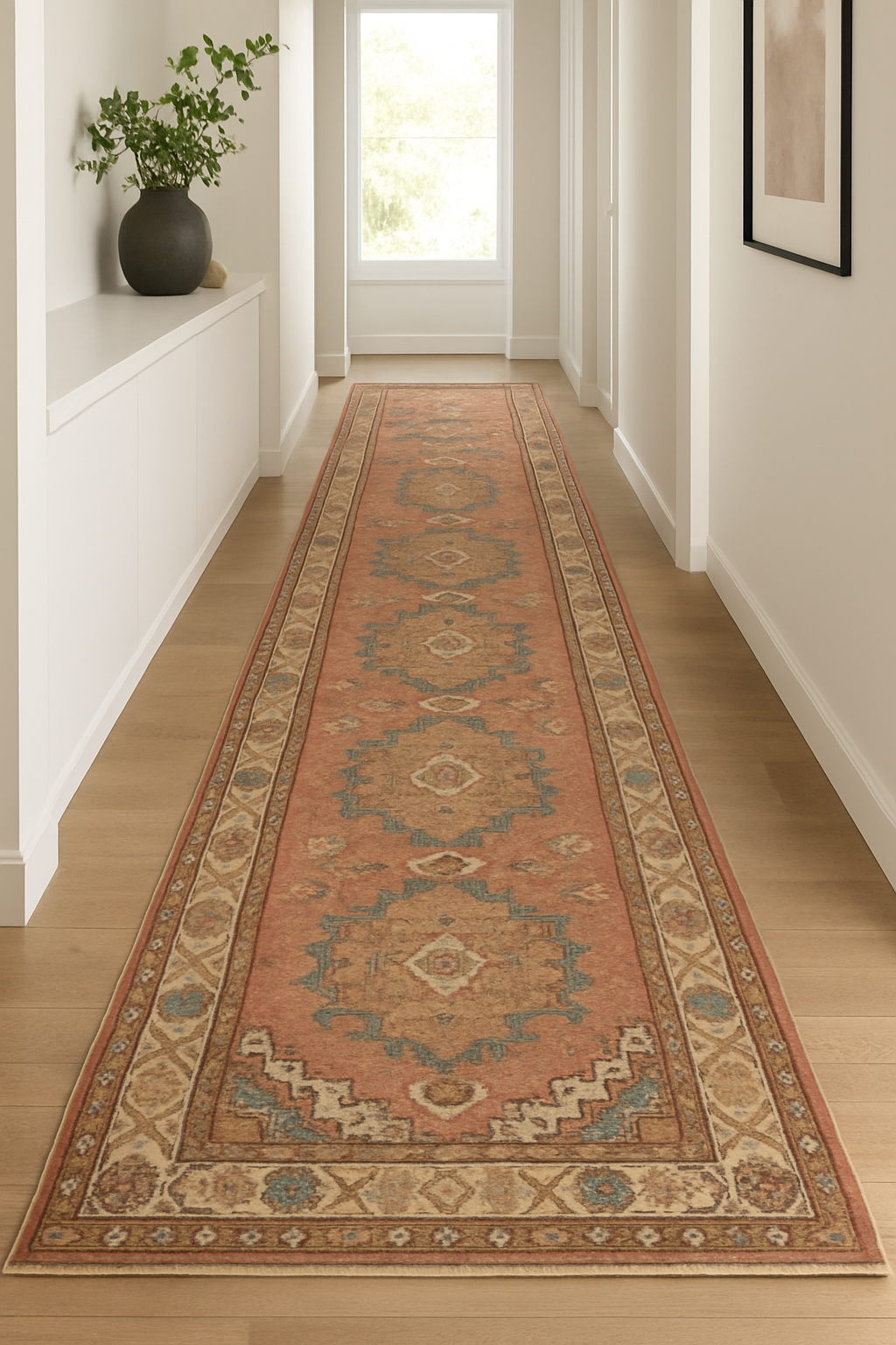 3.1 x 9.8 ft Hand Knotted Turkish Oushak Runner