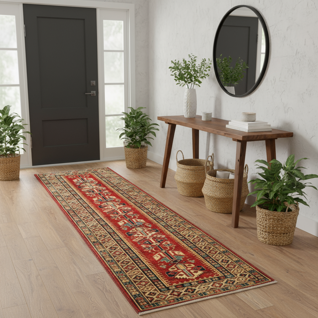 2.9 x 9.9 ft Hand Knotted Kazak Runner
