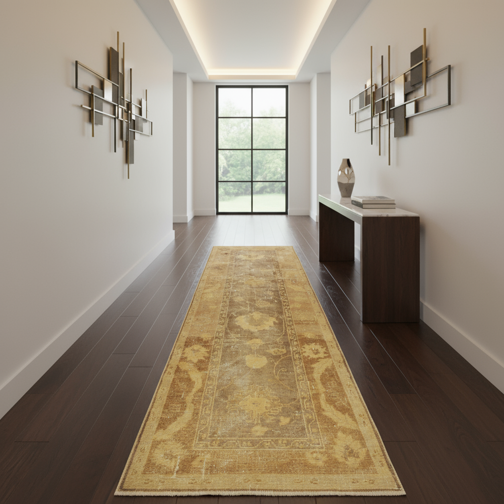 2.11 x 10 ft Hand Knotted Old Persian Mahal Runner