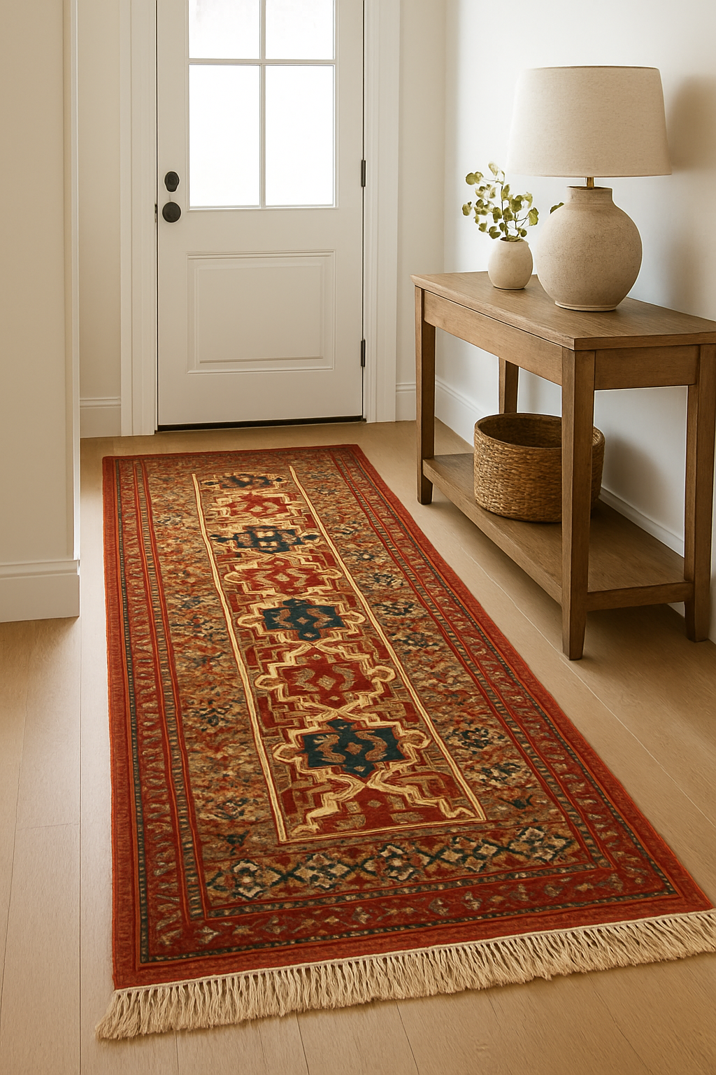 2.10 x 11.2 ft Hand Knotted Old Persian Heriz Runner