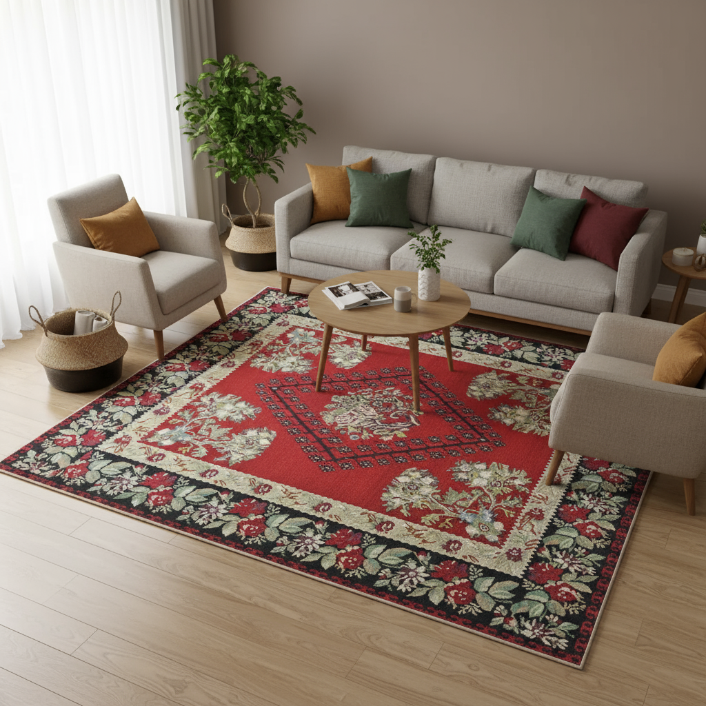 9.3 x 10.4 ft Hand Woven Kilim Rug