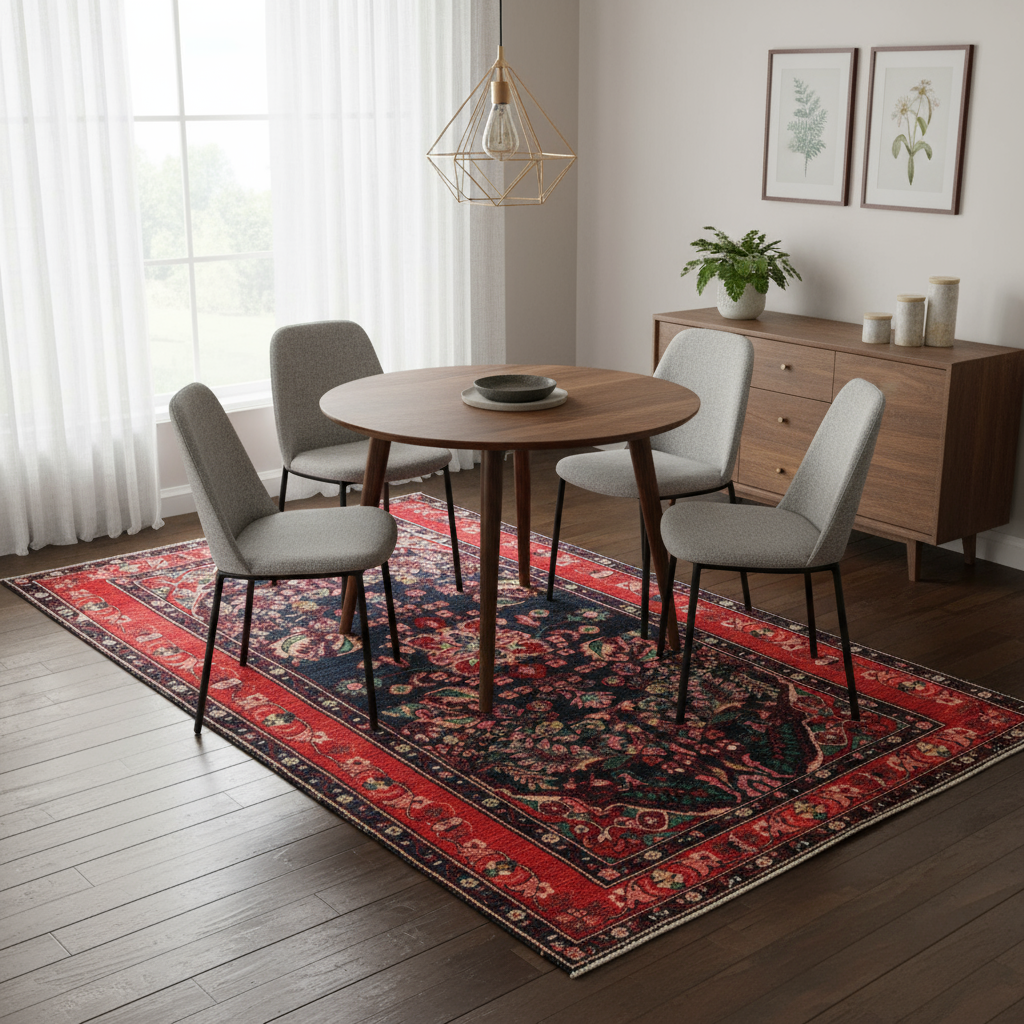 5.1 x 9.1 ft Hand Knotted Persian Hamadan Rug