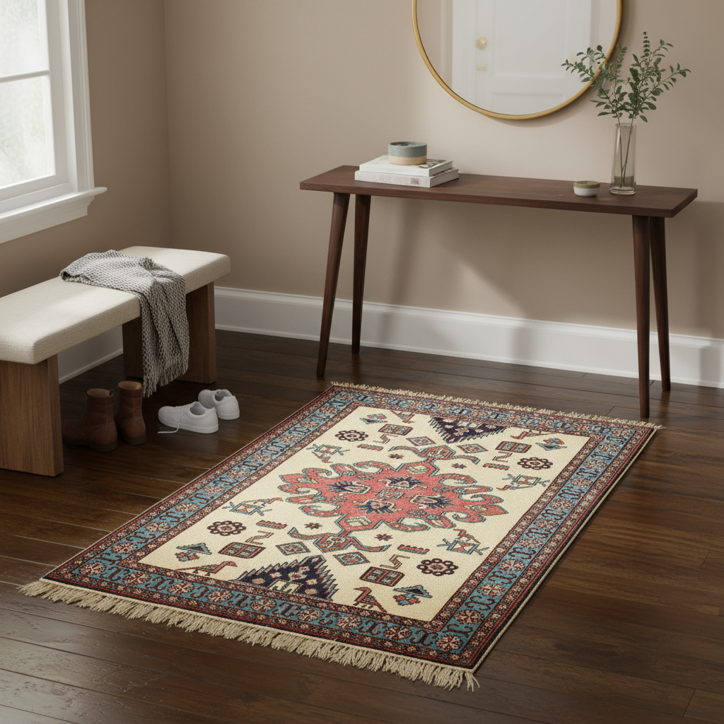 3.10 x 5.4 ft Hand Knotted Old Persian Heriz Rug