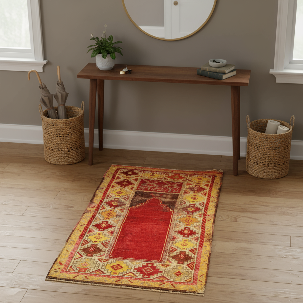 2.9 x 4.5 ft Hand Knotted Turkish Oushak Rug