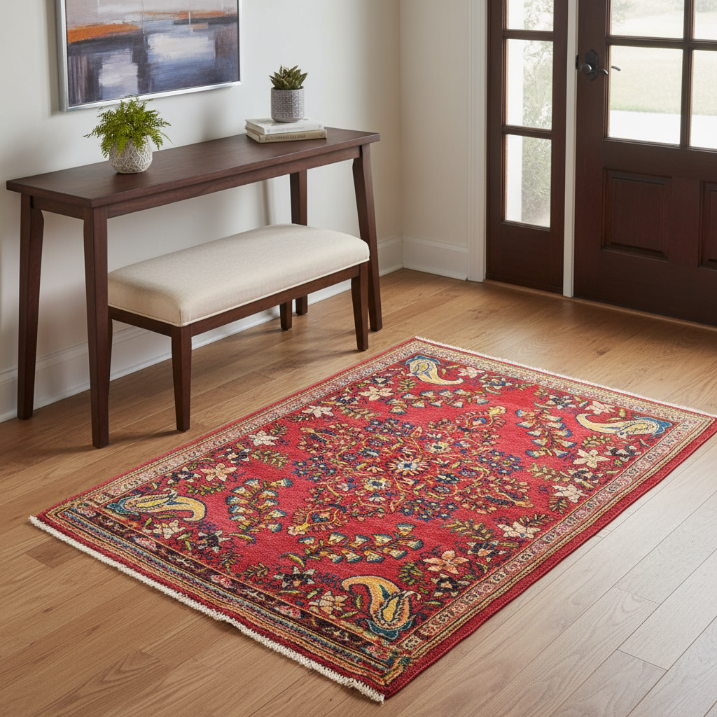 2.4 x 3.5 ft Hand Knotted Persian Kashan Rug