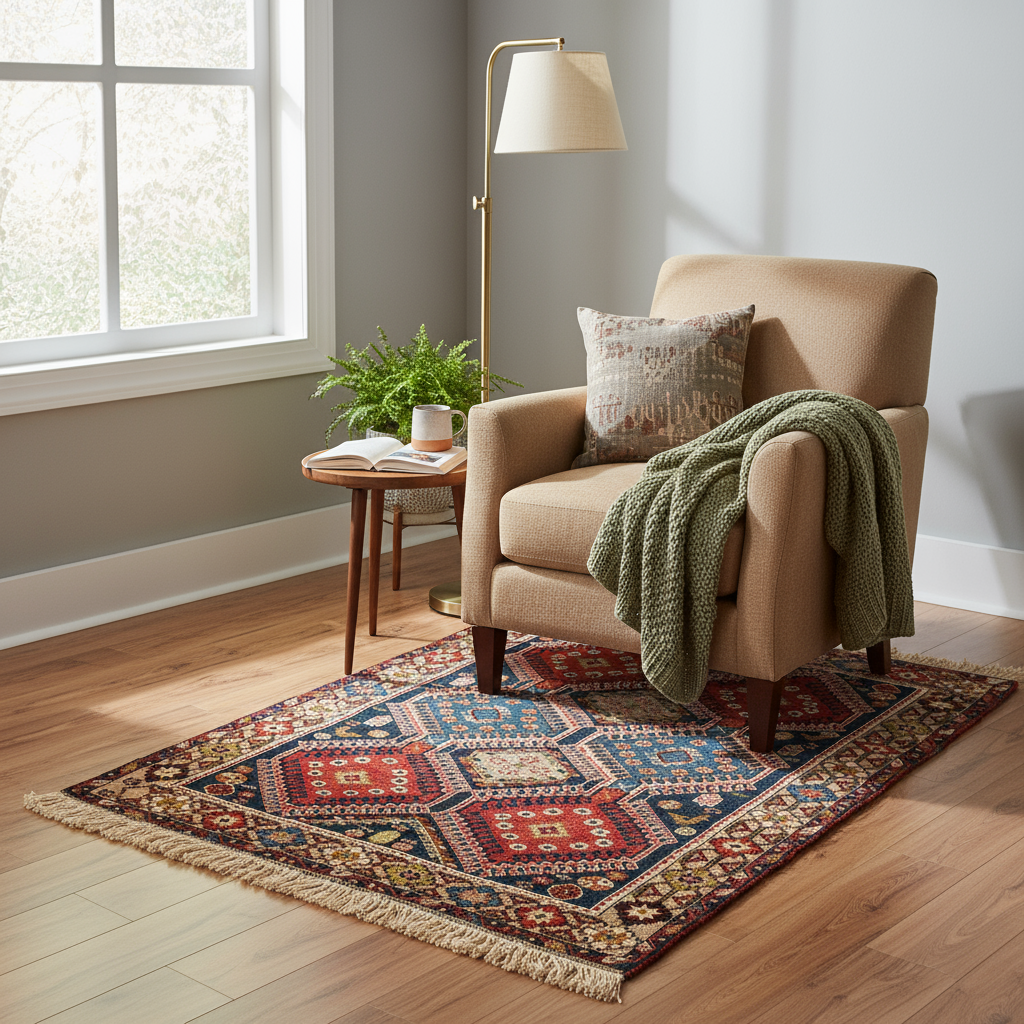 3.3 x 5 ft Hand Knotted Persian Yalamah Rug