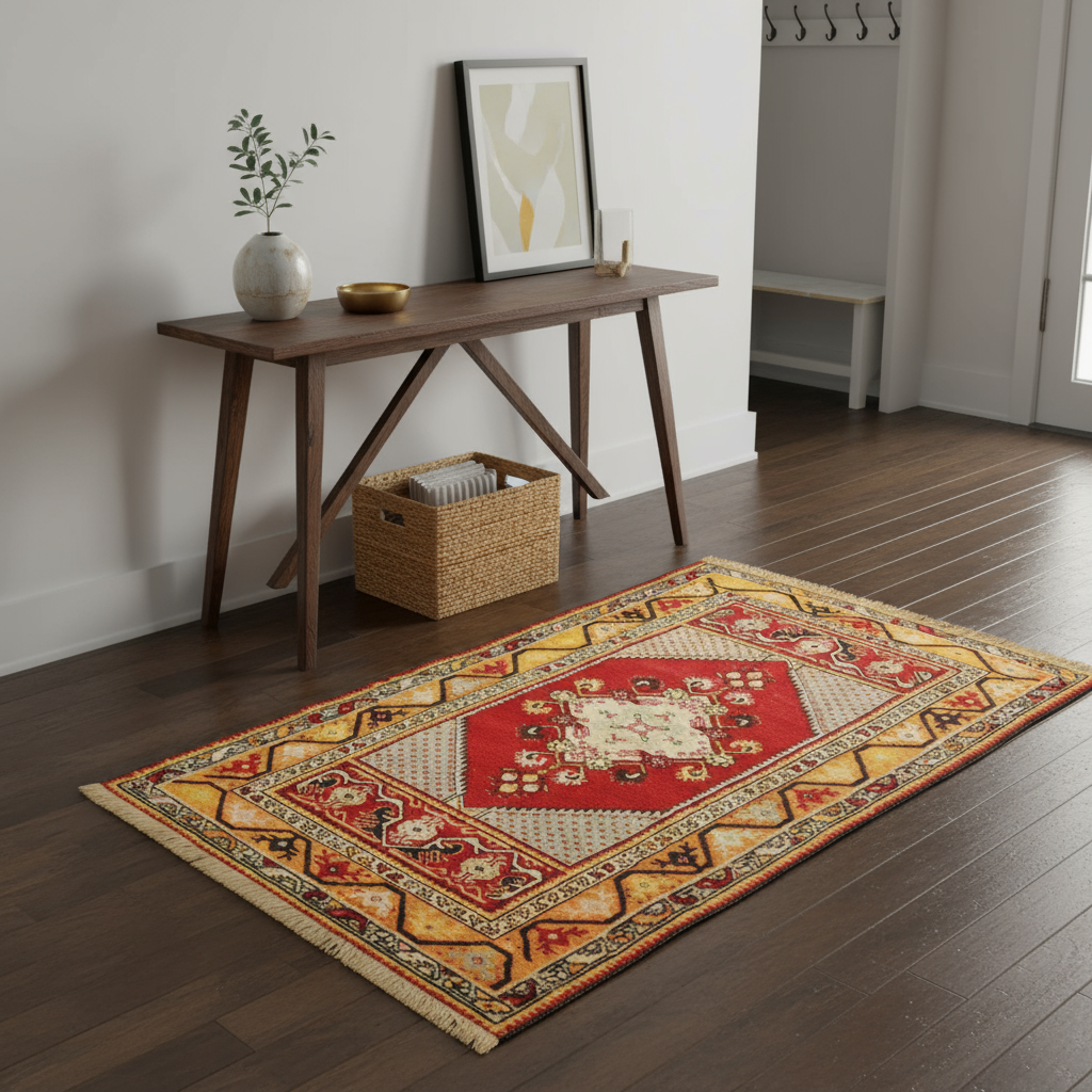 3.3 x 5.2 ft Hand Knotted Turkish Oushak Rug