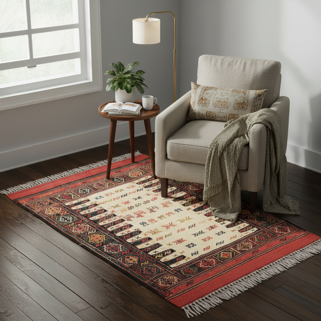 3 x 5 ft Hand Knotted Turkish Kilim Rug
