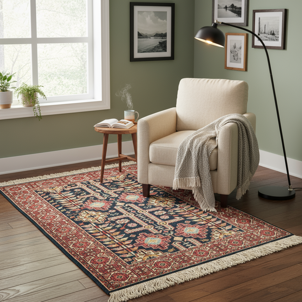 3.3 x 5 ft Hand Knotted Romanian Yalama Rug