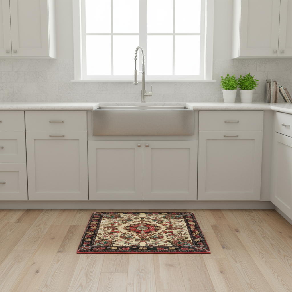 2.7 x 3.2 ft Hand Knotted Persian Bidjar Rug