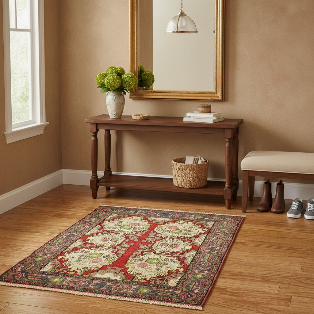 3.5 x 5 ft Hand Knotted Persian Hamadan Rug