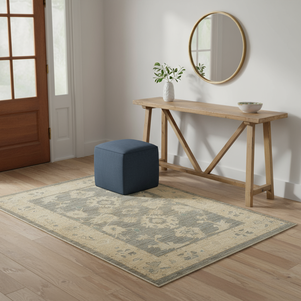 3.3 x 5 ft Hand Knotted Oushak Rug