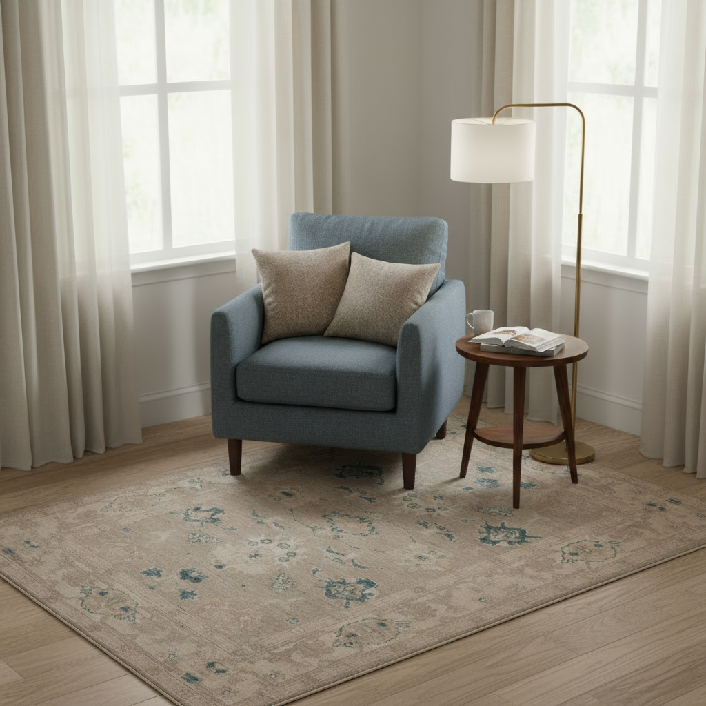 3.3 x 5 ft Hand Knotted Oushak Rug