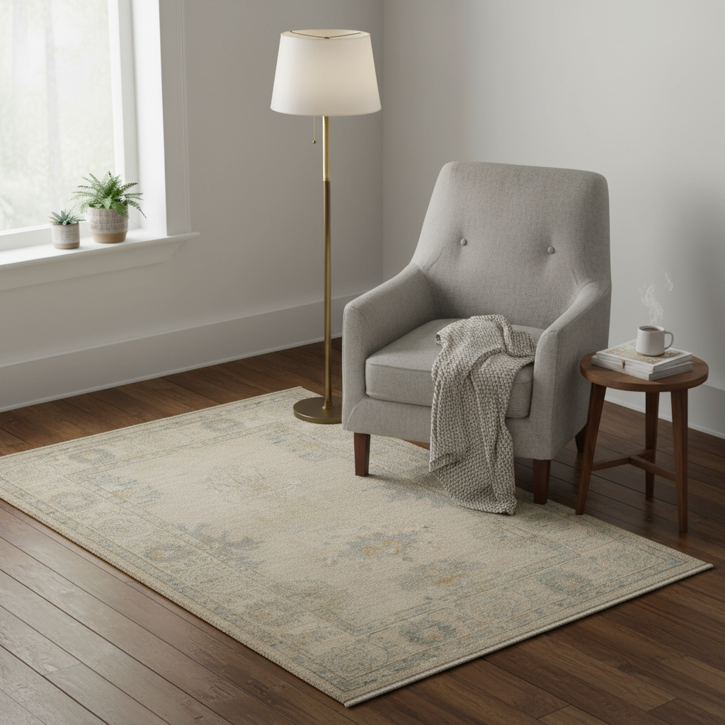 3.2 x 4.11 ft Hand Knotted Oushak Rug