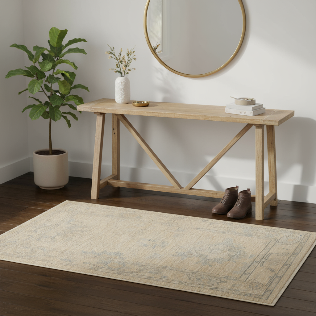 3.1 x 4.11 ft Hand Knotted Oushak Rug