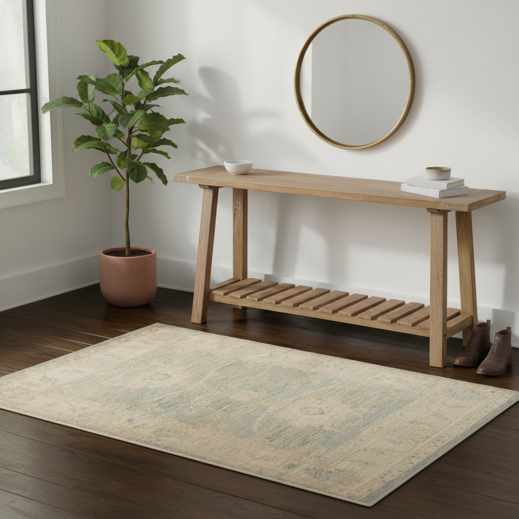 3 x 4.3 ft Hand Knotted Oushak Rug