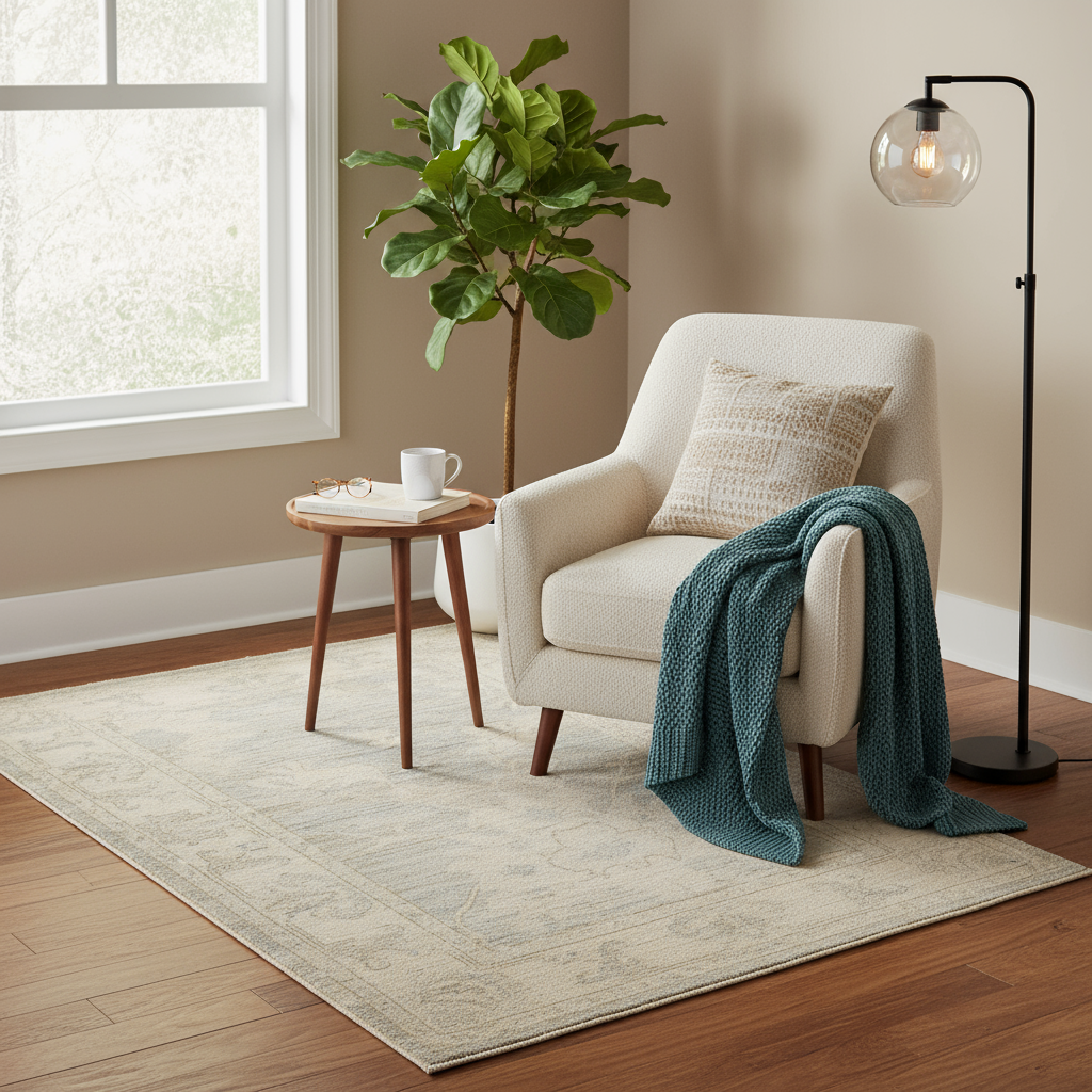 3.5 x 4.10 ft Hand Knotted Oushak Rug