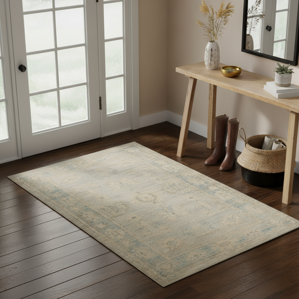 3.1 x 4.11 ft Hand Knotted Oushak Rug